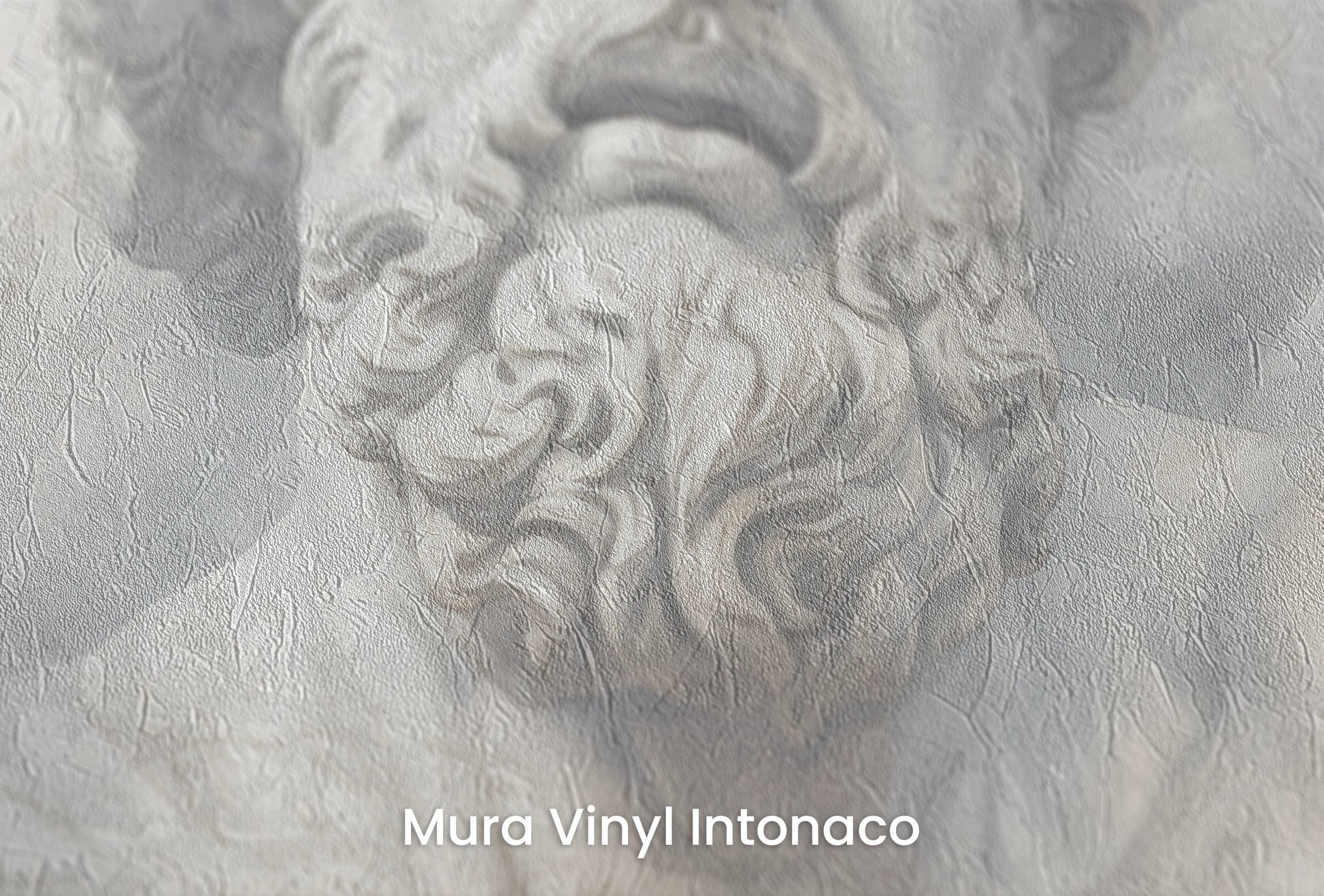 Zbliżenie na artystyczną fototapetę o nazwie Zeus's Thunder na podłożu Mura Vinyl Intonaco - struktura tartego tynku.