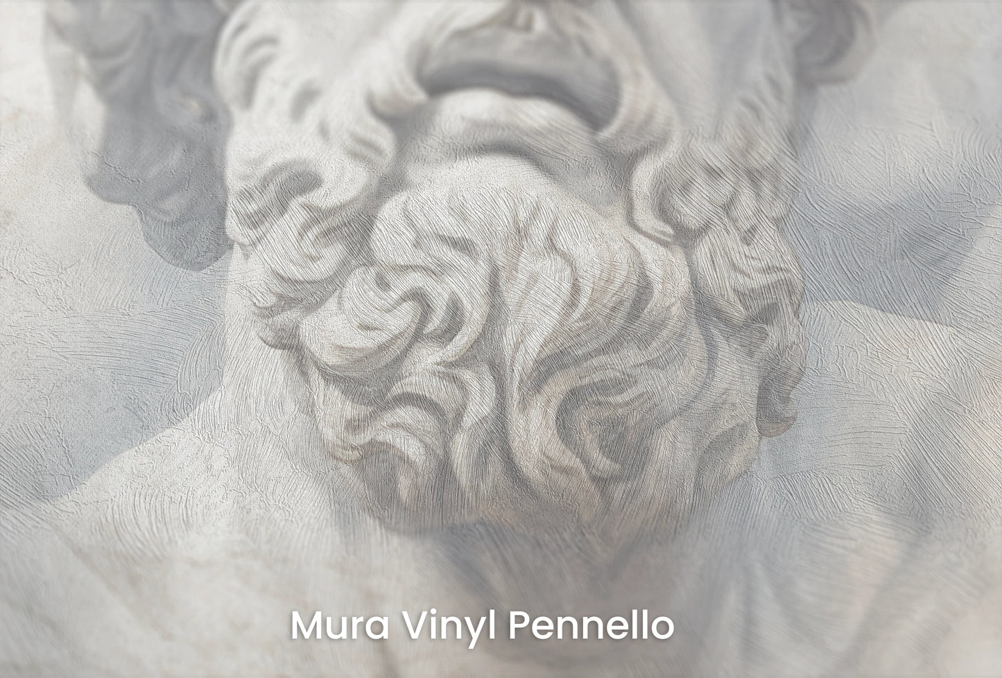 Zbliżenie na artystyczną fototapetę o nazwie Zeus's Thunder na podłożu Mura Vinyl Pennello - faktura pociągnięć pędzla malarskiego.
