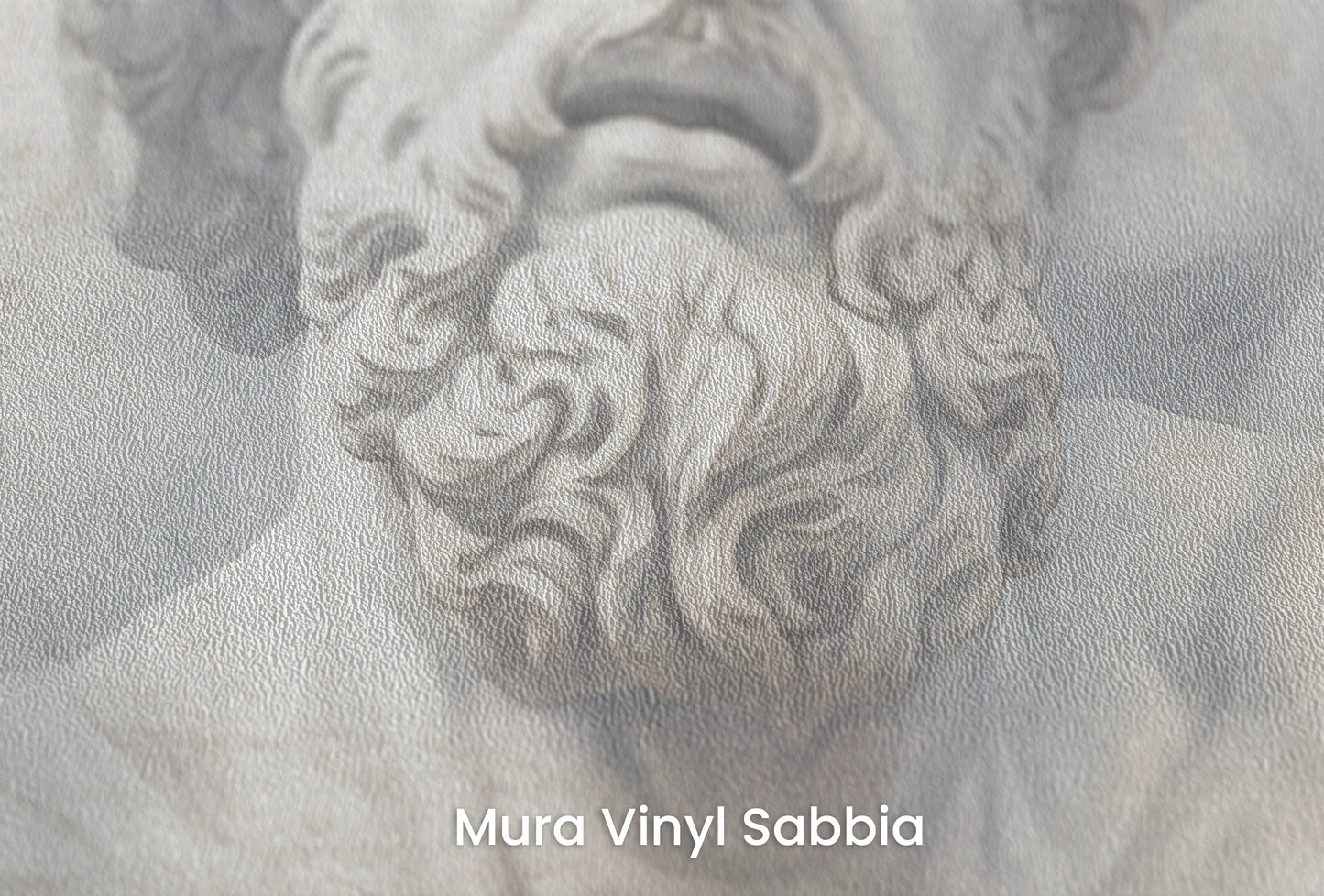Zbliżenie na artystyczną fototapetę o nazwie Zeus's Thunder na podłożu Mura Vinyl Sabbia struktura grubego ziarna piasku.