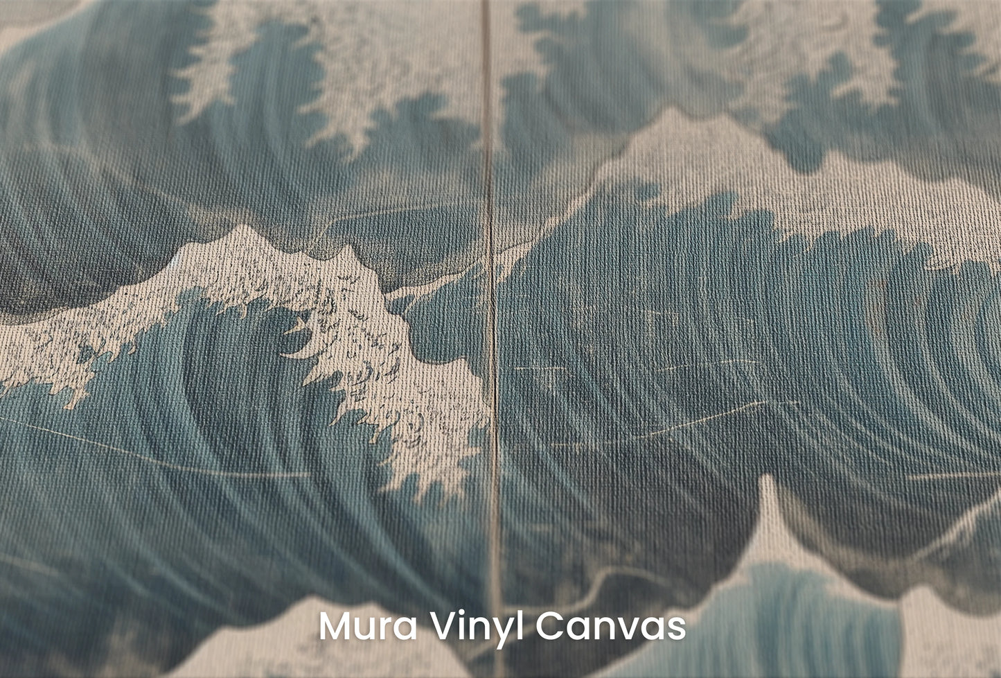 Zbliżenie na artystyczną fototapetę o nazwie Frosty Ocean na podłożu Mura Vinyl Canvas - faktura naturalnego płótna.