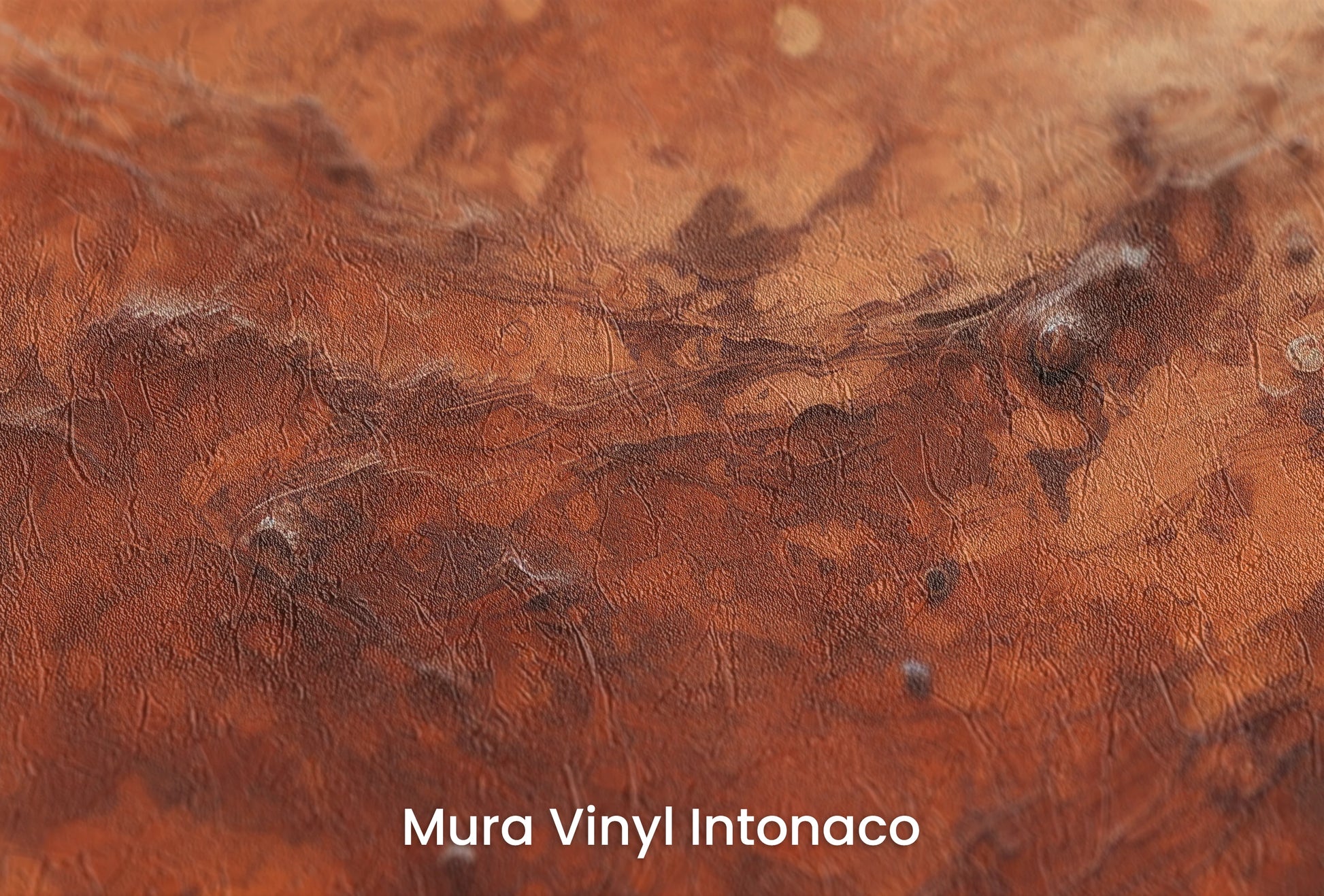 Zbliżenie na artystyczną fototapetę o nazwie Martian Dust na podłożu Mura Vinyl Intonaco - struktura tartego tynku.
