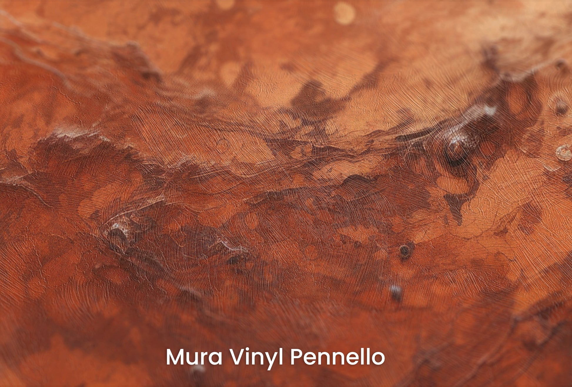 Zbliżenie na artystyczną fototapetę o nazwie Martian Dust na podłożu Mura Vinyl Pennello - faktura pociągnięć pędzla malarskiego.