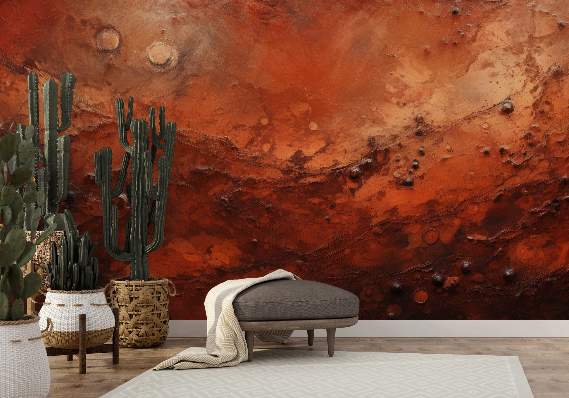 Fototapeta artystyczna o nazwie Martian Dust pokazana w aranżacji wnętrza.