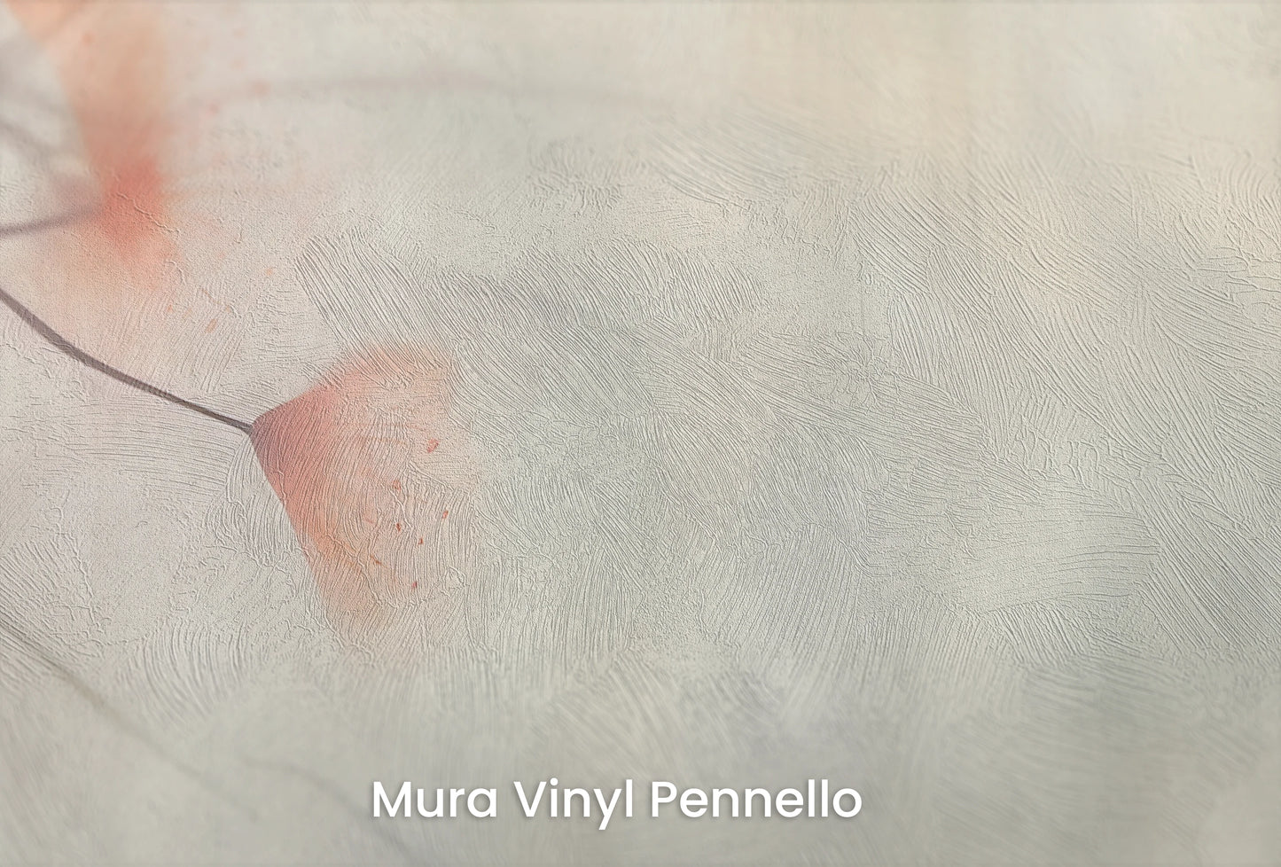 Zbliżenie na artystyczną fototapetę o nazwie Serene Heron na podłożu Mura Vinyl Pennello - faktura pociągnięć pędzla malarskiego.