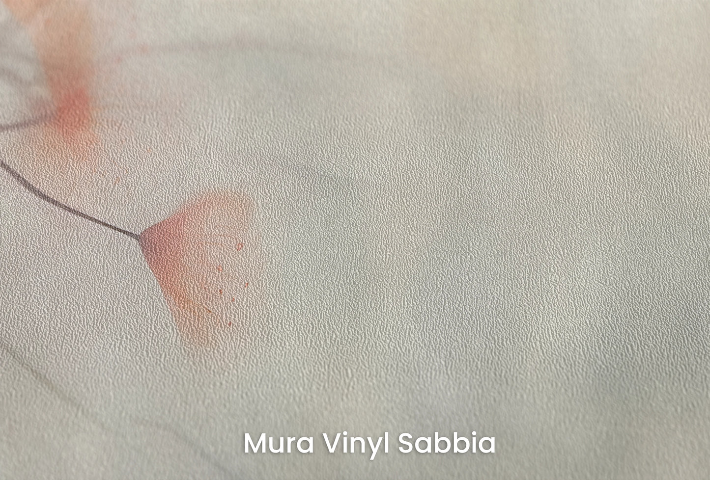 Zbliżenie na artystyczną fototapetę o nazwie Serene Heron na podłożu Mura Vinyl Sabbia struktura grubego ziarna piasku.