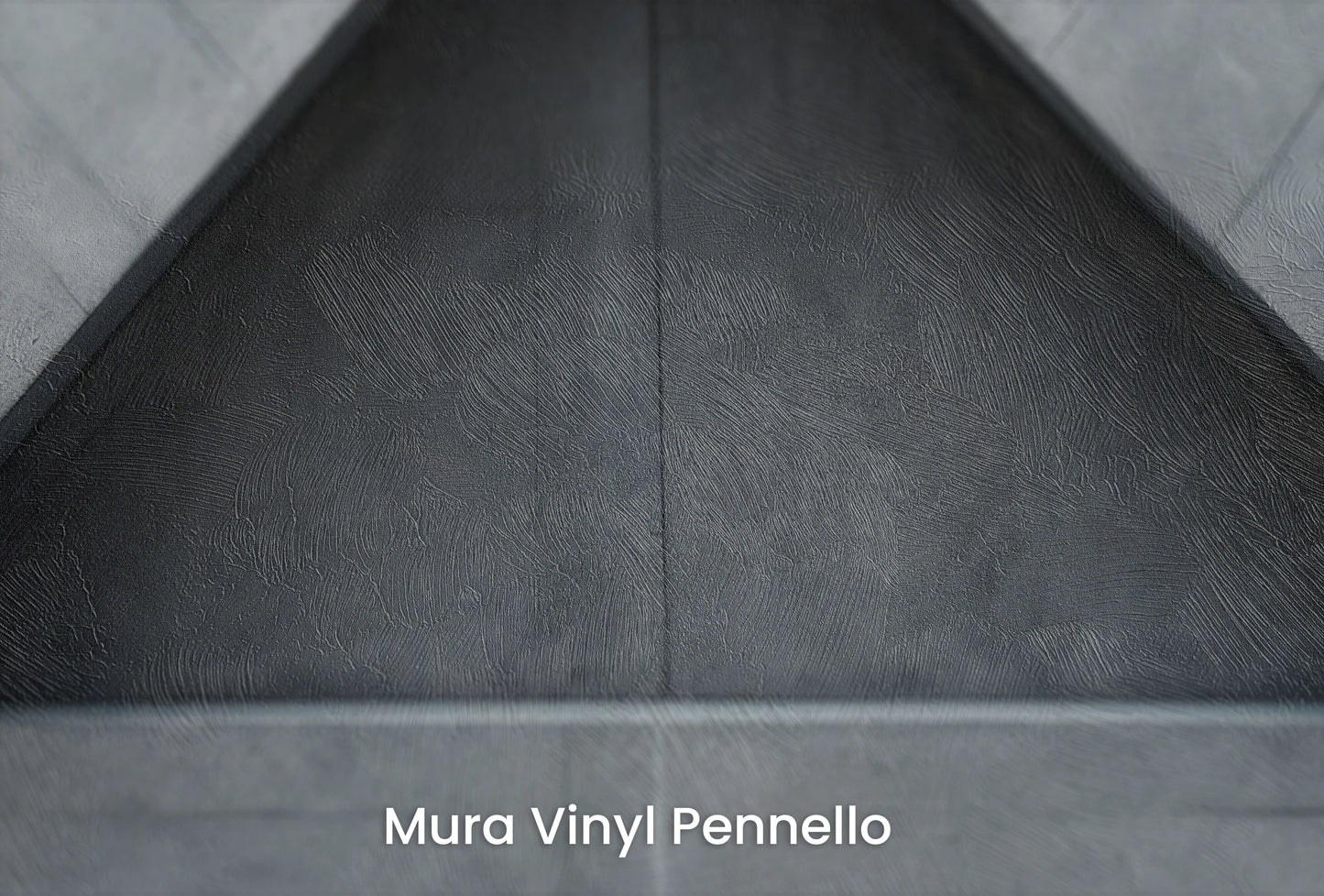 Zbliżenie na artystyczną fototapetę o nazwie Triangular Harmony na podłożu Mura Vinyl Pennello - faktura pociągnięć pędzla malarskiego.