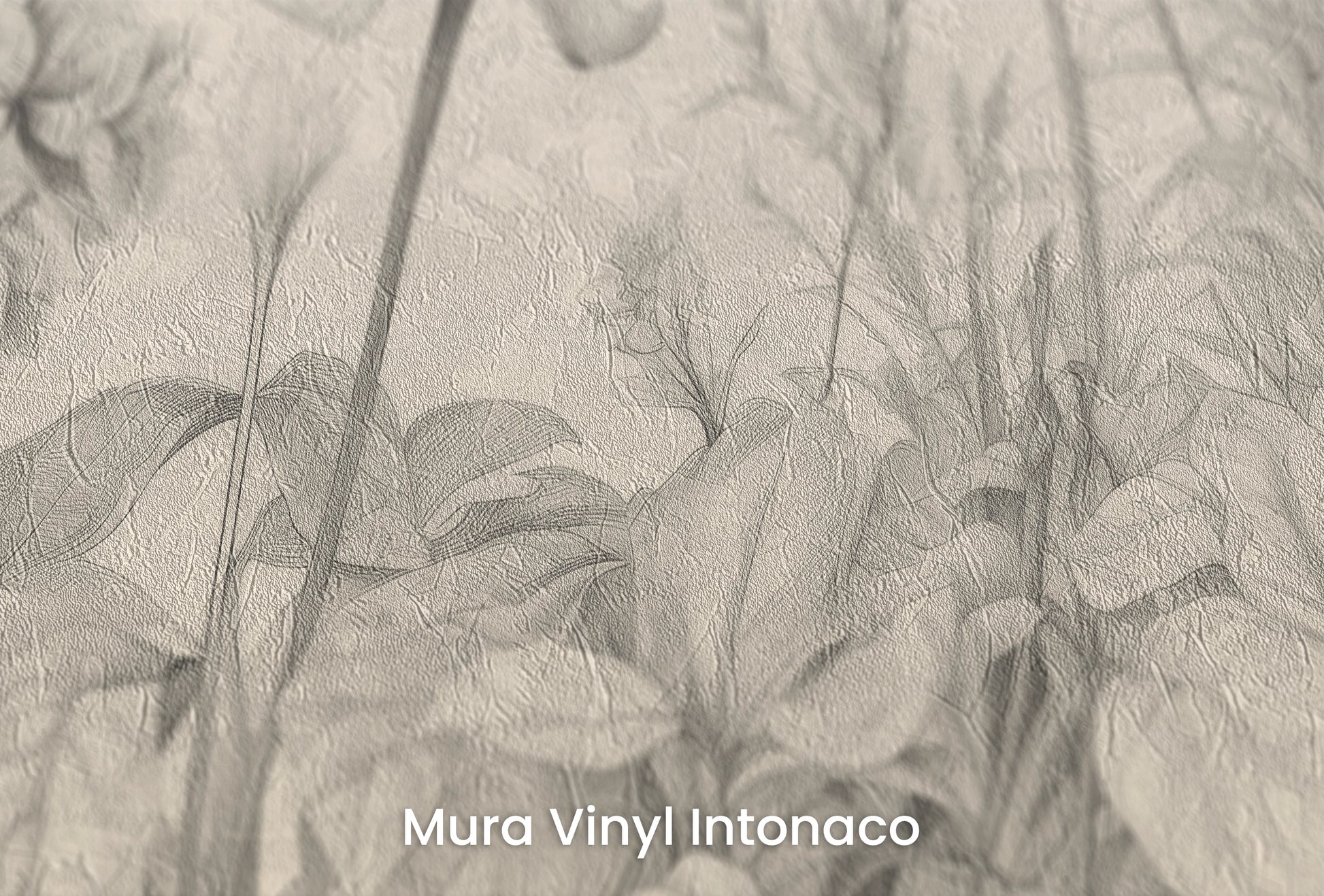 Zbliżenie na artystyczną fototapetę o nazwie Pastoral Sketch na podłożu Mura Vinyl Intonaco - struktura tartego tynku.
