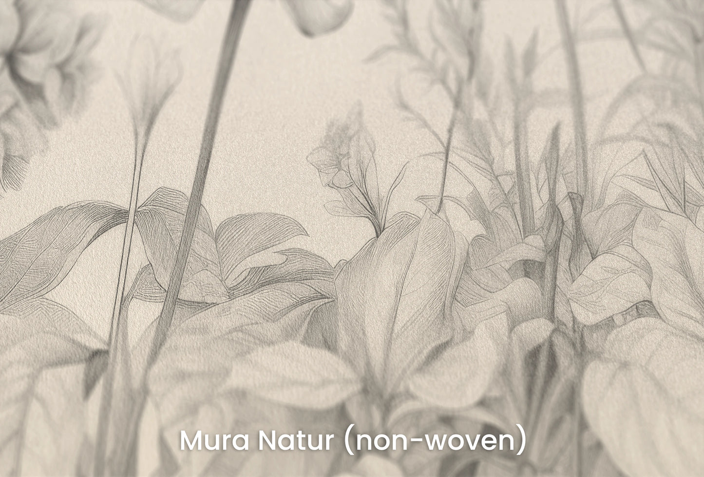 Zbliżenie na artystyczną fototapetę o nazwie Pastoral Sketch na podłożu Mura Natur (non-woven) - naturalne i ekologiczne podłoże.