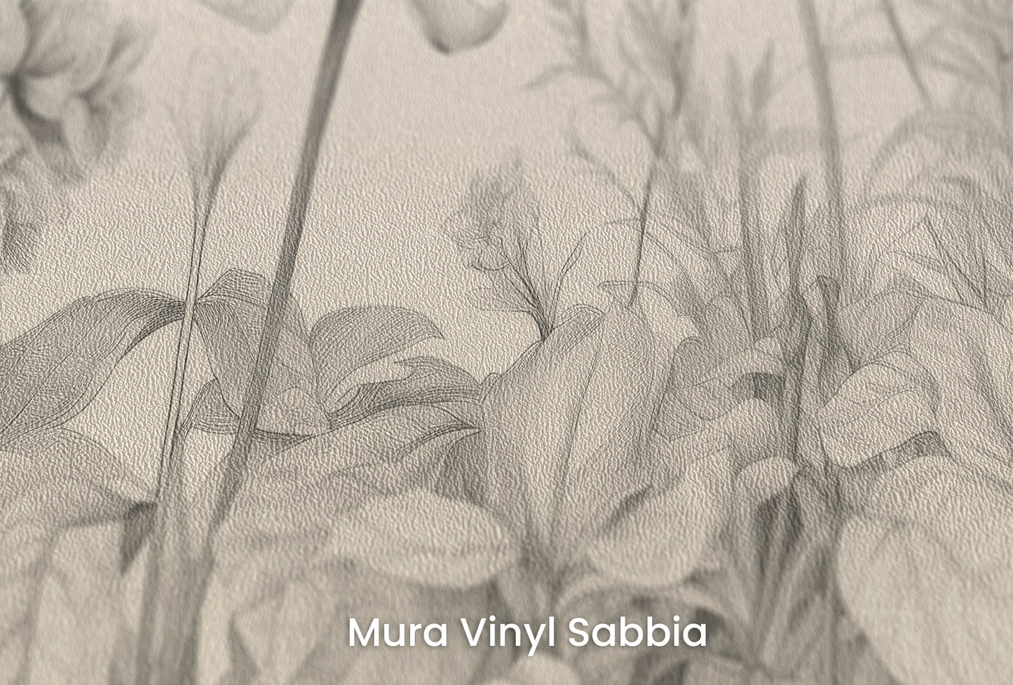Zbliżenie na artystyczną fototapetę o nazwie Pastoral Sketch na podłożu Mura Vinyl Sabbia struktura grubego ziarna piasku.