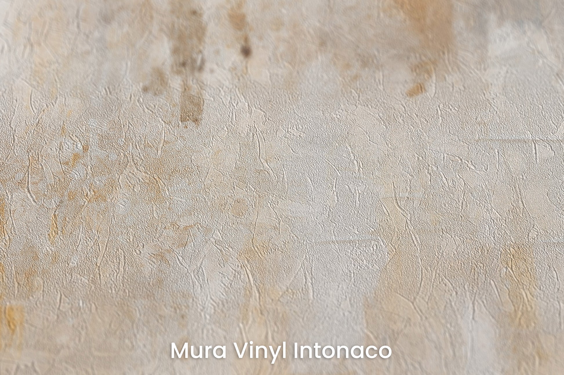 Zbliżenie na artystyczną fototapetę o nazwie GOLDEN VISTA SPHERES na podłożu Mura Vinyl Intonaco - struktura tartego tynku.