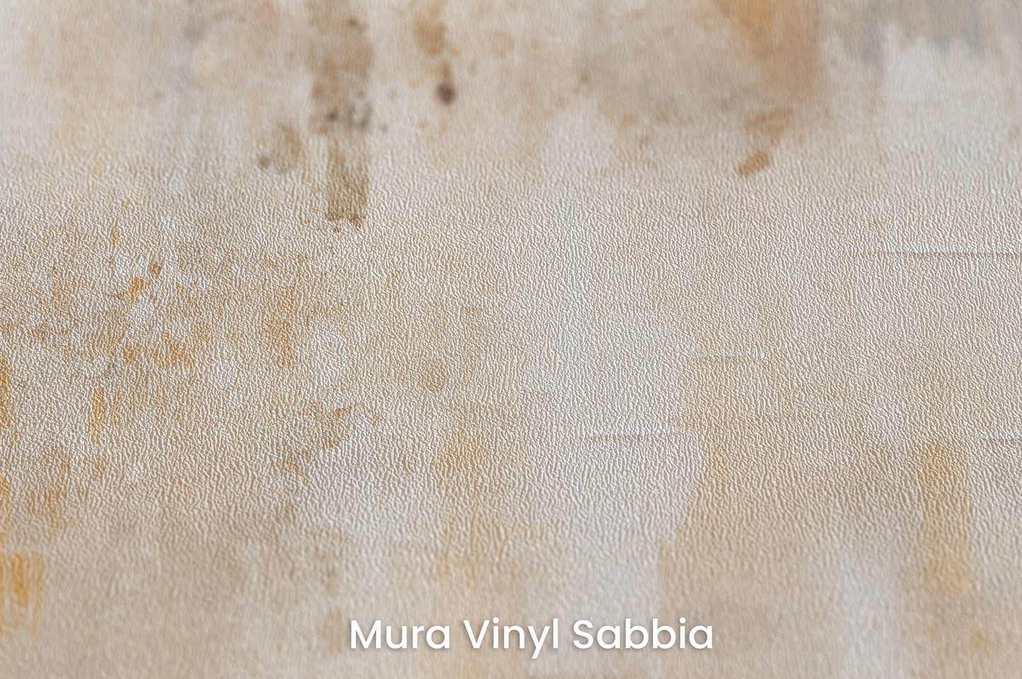 Zbliżenie na artystyczną fototapetę o nazwie GOLDEN VISTA SPHERES na podłożu Mura Vinyl Sabbia struktura grubego ziarna piasku.