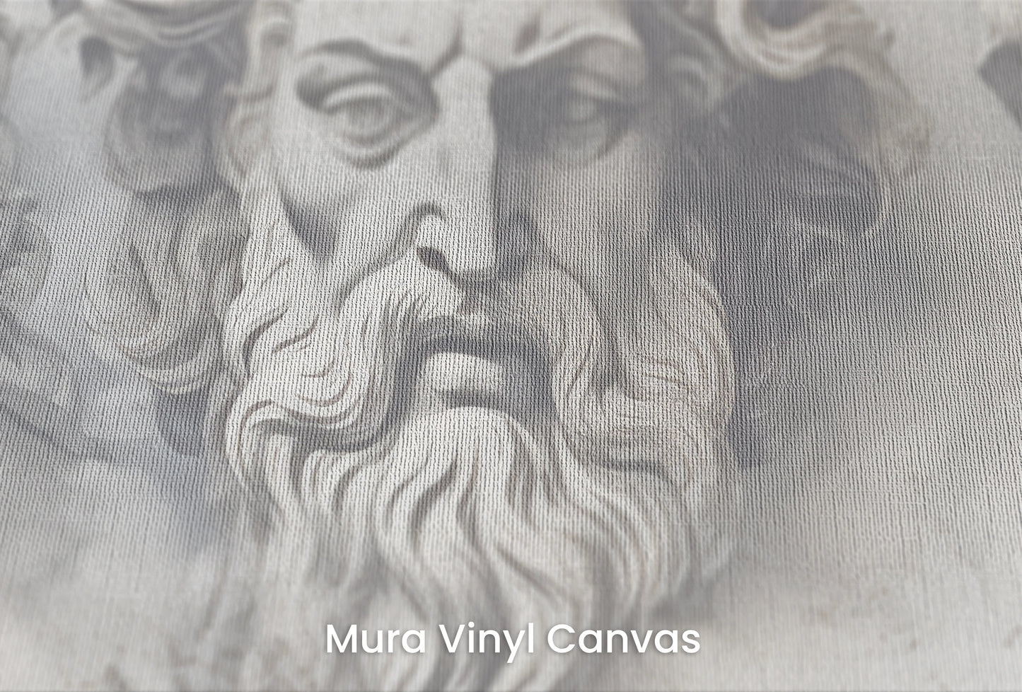 Zbliżenie na artystyczną fototapetę o nazwie Sages of Antiquity na podłożu Mura Vinyl Canvas - faktura naturalnego płótna.