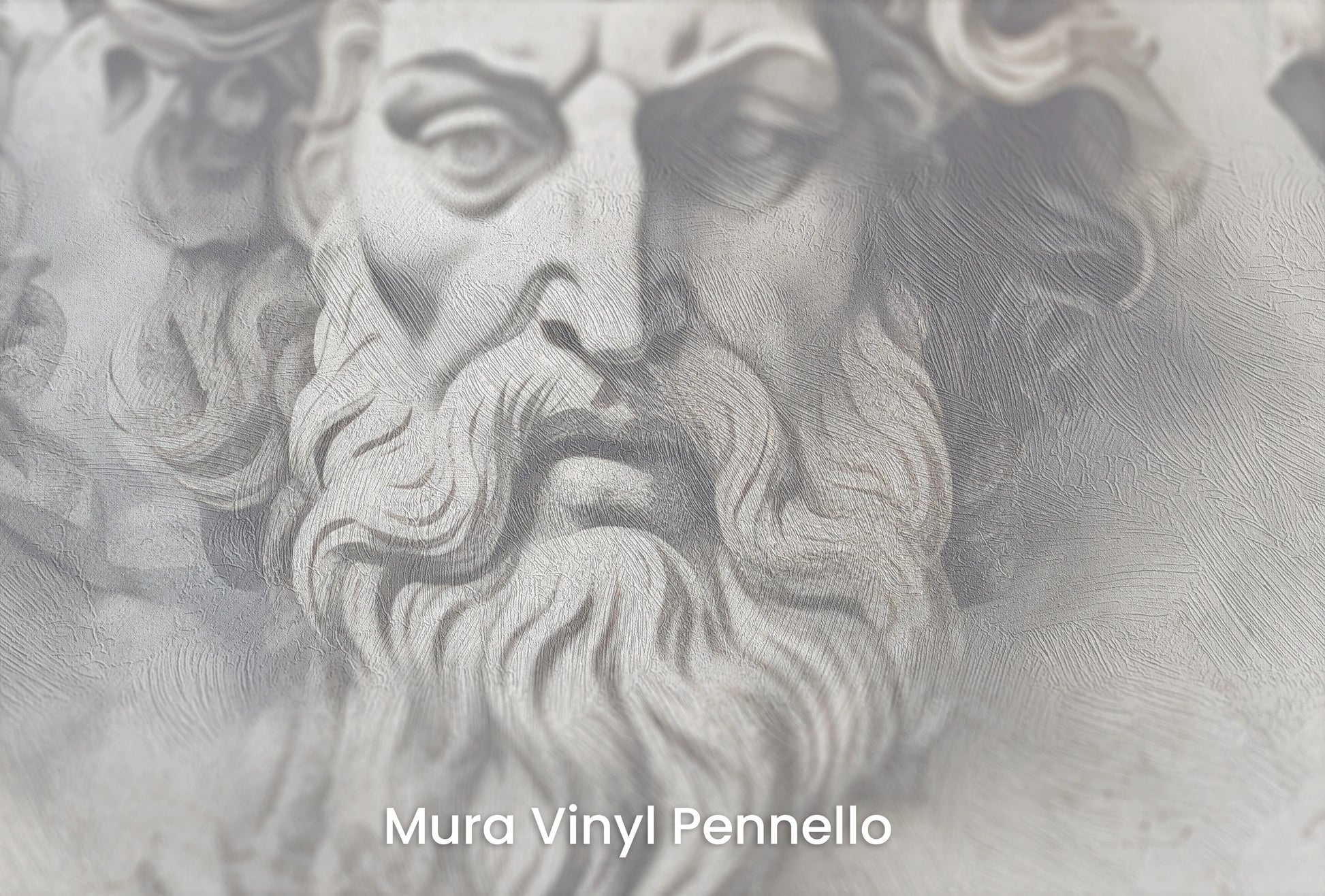 Zbliżenie na artystyczną fototapetę o nazwie Sages of Antiquity na podłożu Mura Vinyl Pennello - faktura pociągnięć pędzla malarskiego.