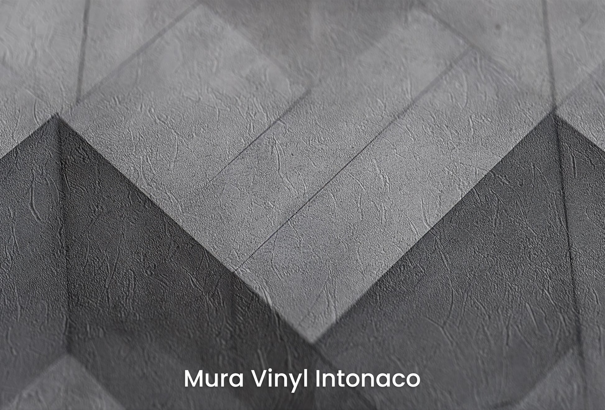 Zbliżenie na artystyczną fototapetę o nazwie Zigzag Concrete na podłożu Mura Vinyl Intonaco - struktura tartego tynku.