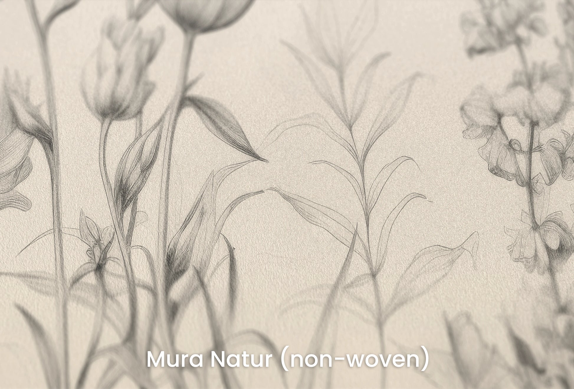 Zbliżenie na artystyczną fototapetę o nazwie Floral Array na podłożu Mura Natur (non-woven) - naturalne i ekologiczne podłoże.
