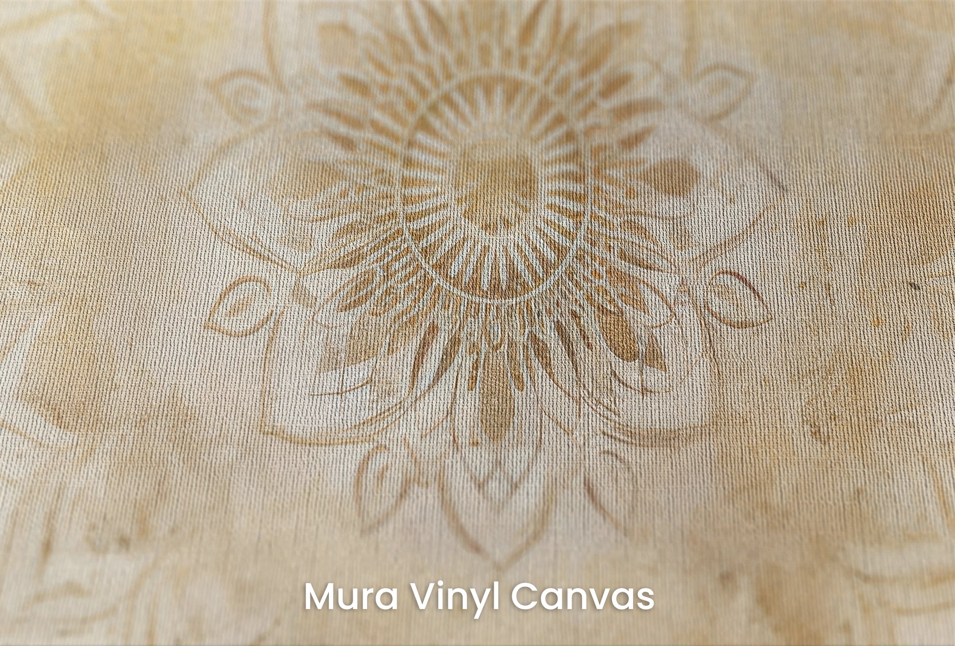 Zbliżenie na artystyczną fototapetę o nazwie Harmony in Bloom na podłożu Mura Vinyl Canvas - faktura naturalnego płótna.