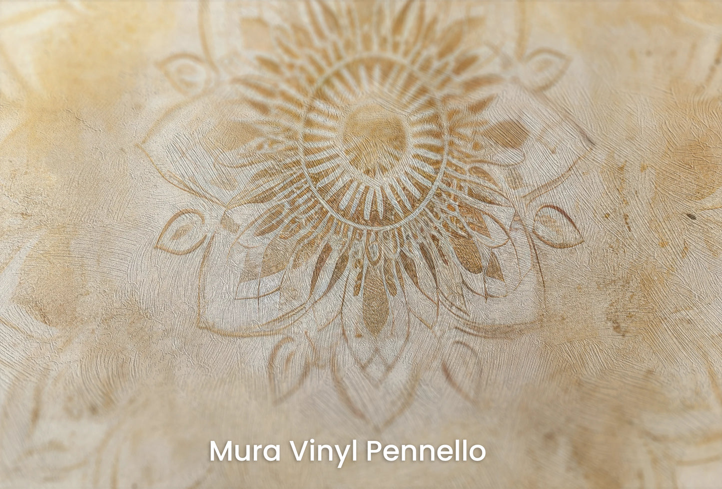 Zbliżenie na artystyczną fototapetę o nazwie Harmony in Bloom na podłożu Mura Vinyl Pennello - faktura pociągnięć pędzla malarskiego.