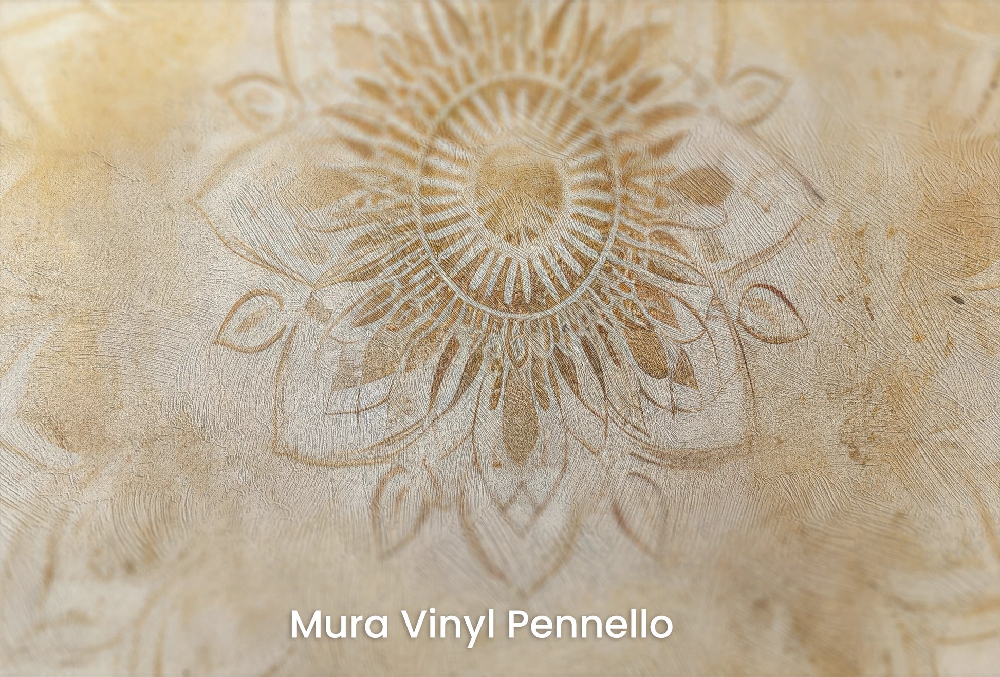 Zbliżenie na artystyczną fototapetę o nazwie Harmony in Bloom na podłożu Mura Vinyl Pennello - faktura pociągnięć pędzla malarskiego.