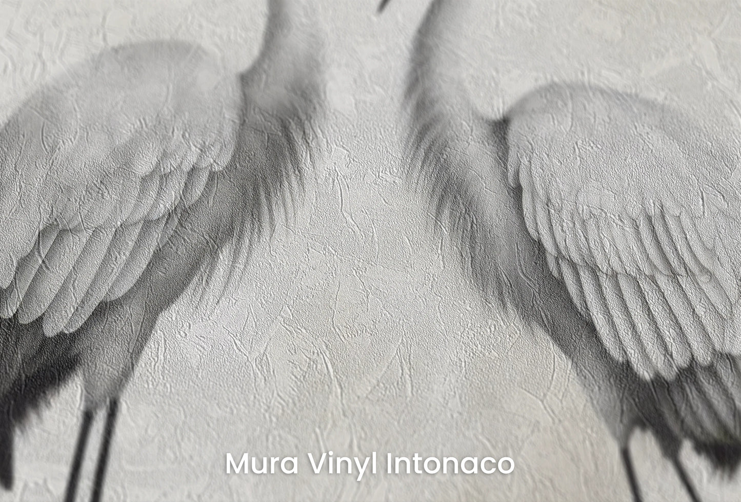 Zbliżenie na artystyczną fototapetę o nazwie Moonlight Serenade na podłożu Mura Vinyl Intonaco - struktura tartego tynku.