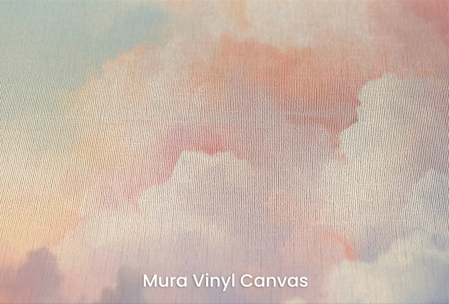 Zbliżenie na artystyczną fototapetę o nazwie Peach Harmony na podłożu Mura Vinyl Canvas - faktura naturalnego płótna.