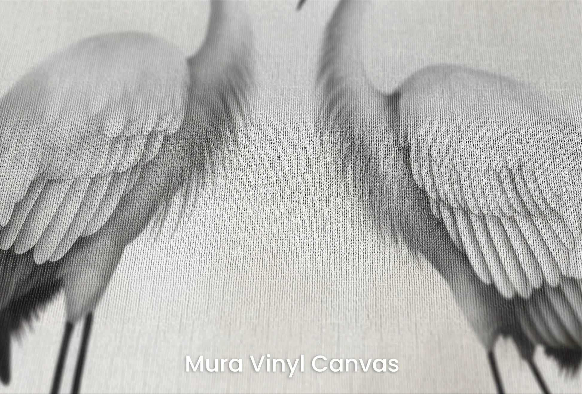 Zbliżenie na artystyczną fototapetę o nazwie Moonlight Serenade na podłożu Mura Vinyl Canvas - faktura naturalnego płótna.