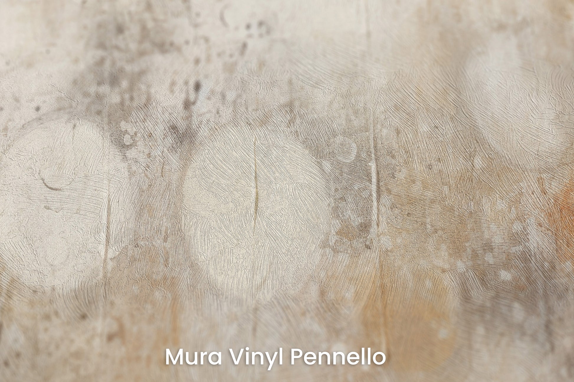 Zbliżenie na artystyczną fototapetę o nazwie ETHER REALM SPHERES na podłożu Mura Vinyl Pennello - faktura pociągnięć pędzla malarskiego.
