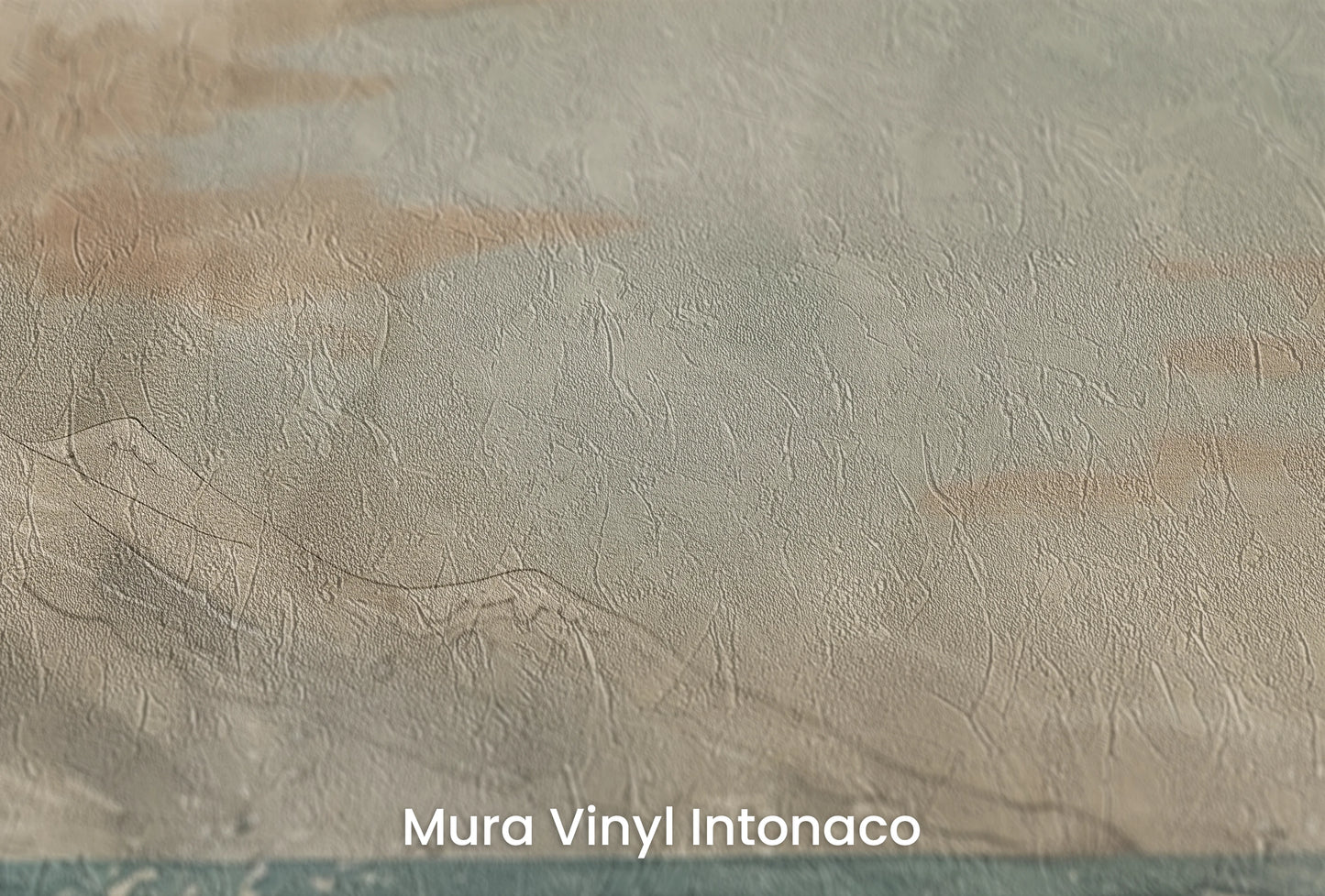 Zbliżenie na artystyczną fototapetę o nazwie Moonlit Ocean Serenade na podłożu Mura Vinyl Intonaco - struktura tartego tynku.