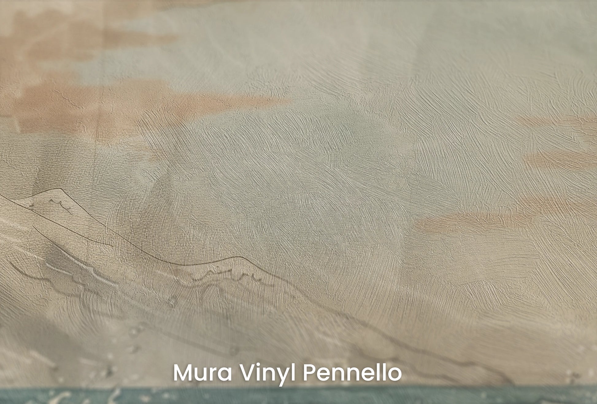 Zbliżenie na artystyczną fototapetę o nazwie Moonlit Ocean Serenade na podłożu Mura Vinyl Pennello - faktura pociągnięć pędzla malarskiego.