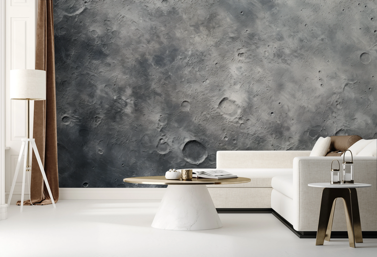 Fototapeta malowana o nazwie Lunar Landscape #2 pokazana w aranżacji wnętrza.