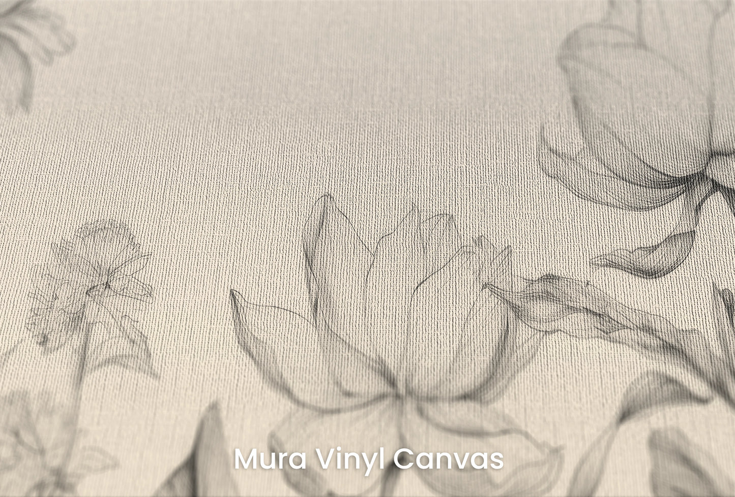 Zbliżenie na artystyczną fototapetę o nazwie Sublime Flora na podłożu Mura Vinyl Canvas - faktura naturalnego płótna.