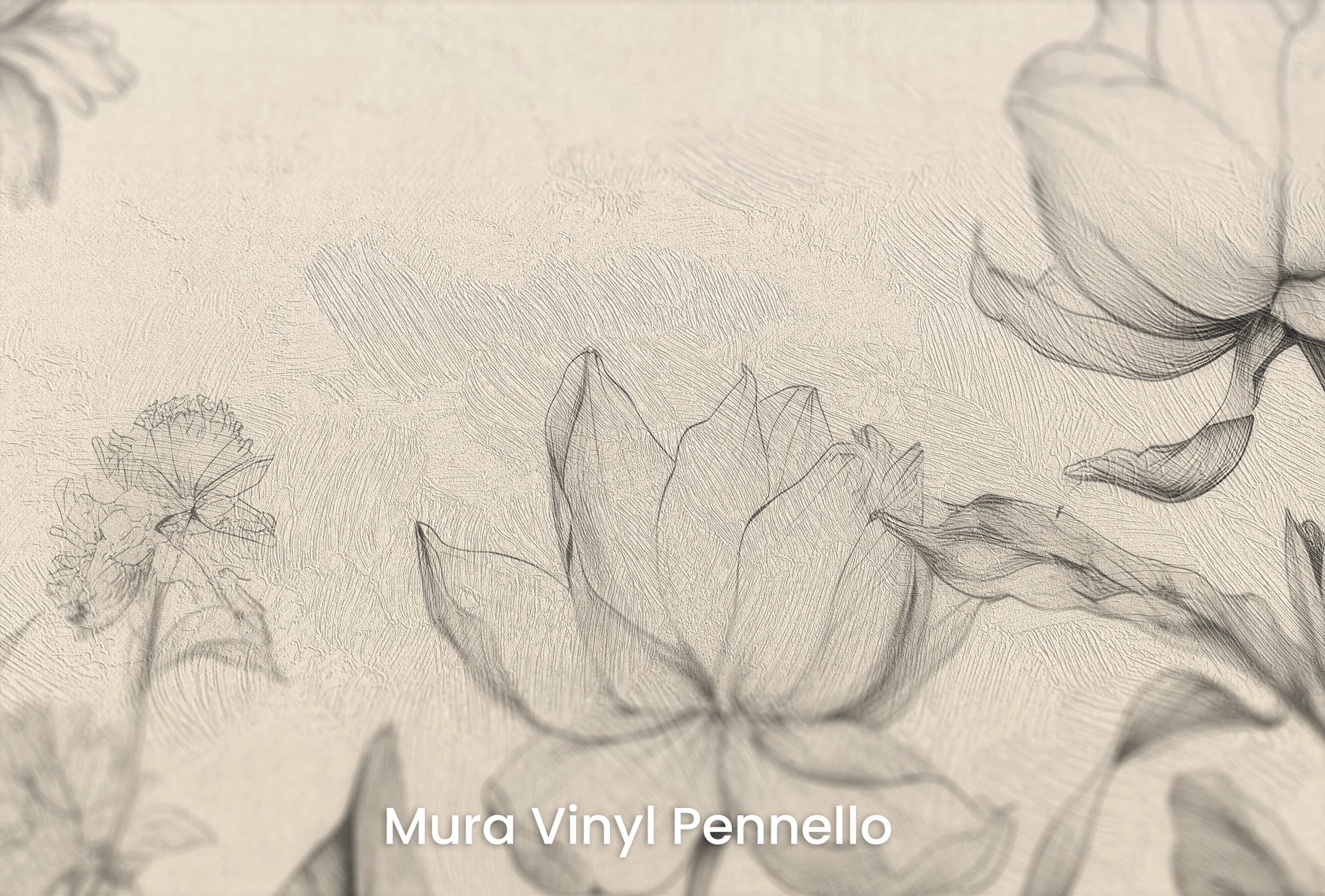 Zbliżenie na artystyczną fototapetę o nazwie Sublime Flora na podłożu Mura Vinyl Pennello - faktura pociągnięć pędzla malarskiego.