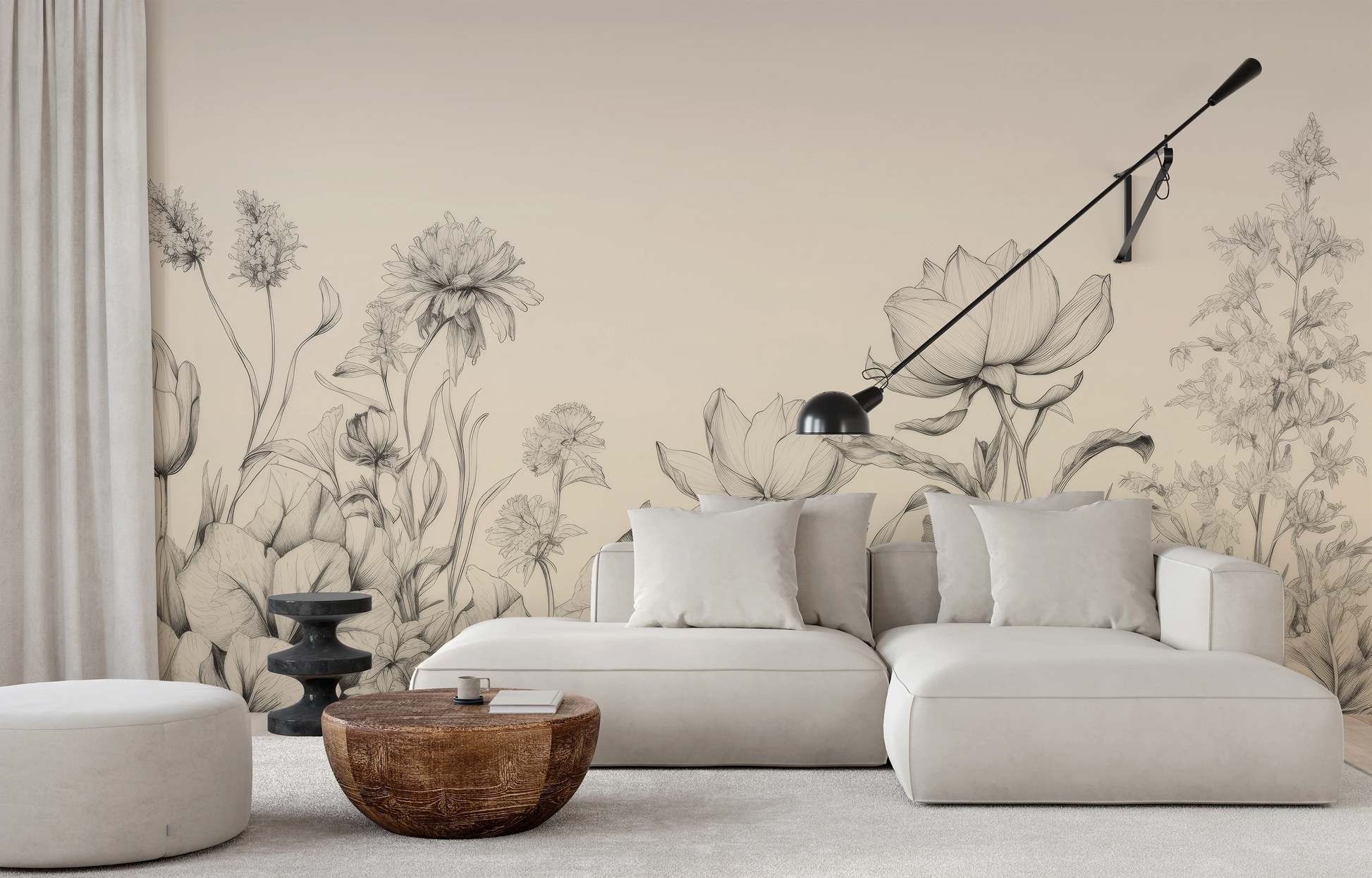 Fototapeta malowana o nazwie Sublime Flora pokazana w aranżacji wnętrza.