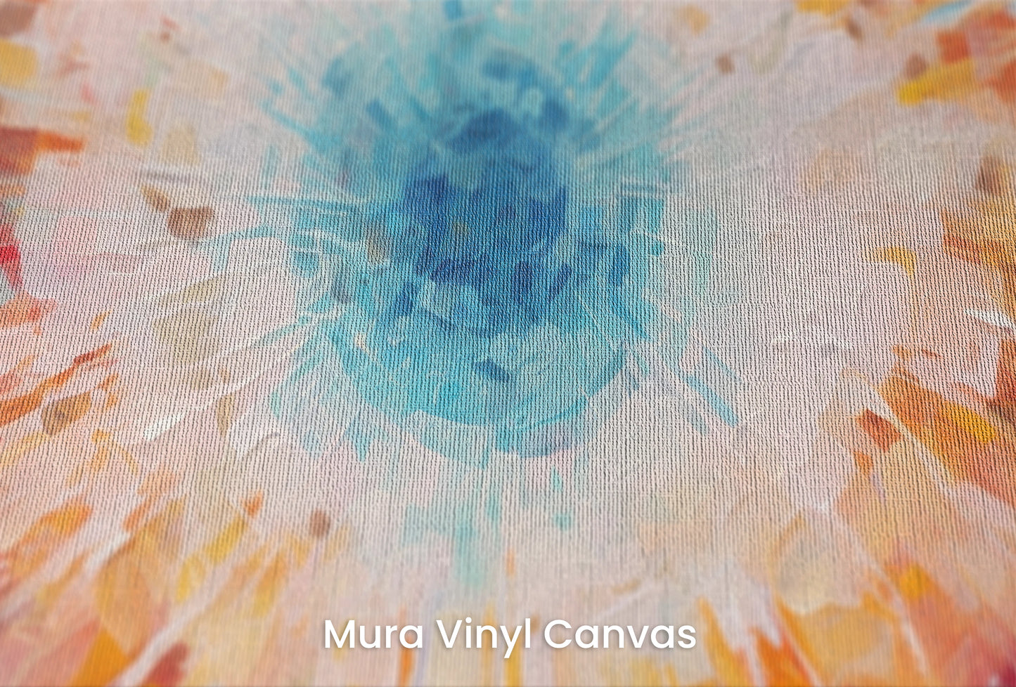 Zbliżenie na artystyczną fototapetę o nazwie Vibrant Mosaic na podłożu Mura Vinyl Canvas - faktura naturalnego płótna.