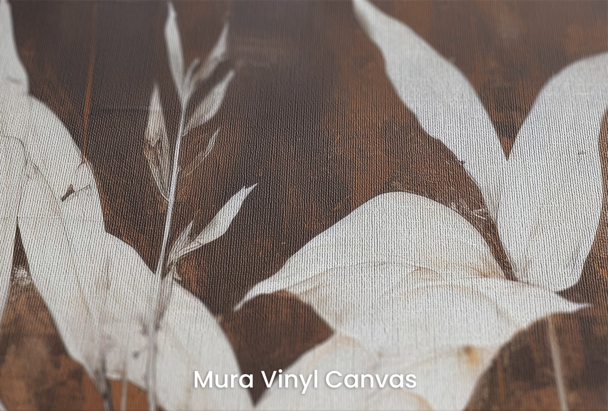 Zbliżenie na artystyczną fototapetę o nazwie Whispers of Nature na podłożu Mura Vinyl Canvas - faktura naturalnego płótna.