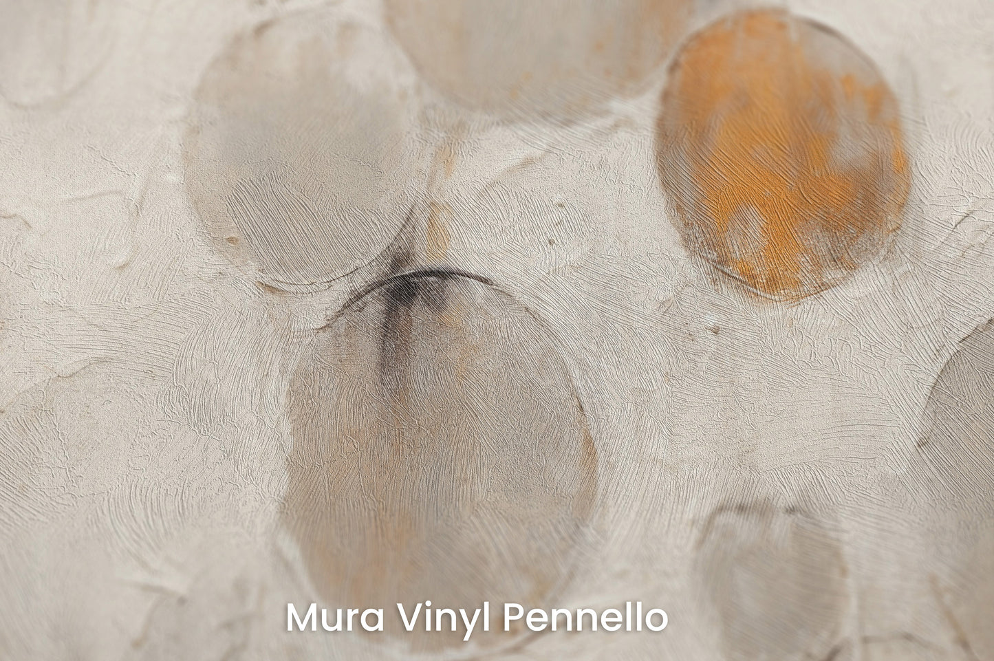 Zbliżenie na artystyczną fototapetę o nazwie RUSTIC ASTRAL SPHERES na podłożu Mura Vinyl Pennello - faktura pociągnięć pędzla malarskiego.