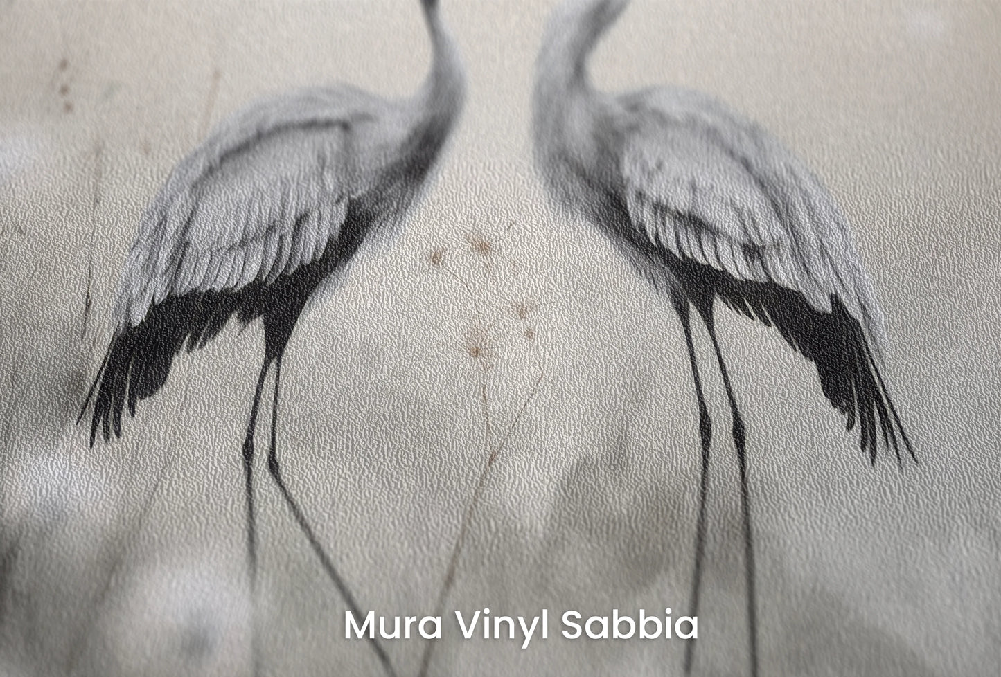 Zbliżenie na artystyczną fototapetę o nazwie Dandelion Wishes na podłożu Mura Vinyl Sabbia struktura grubego ziarna piasku.