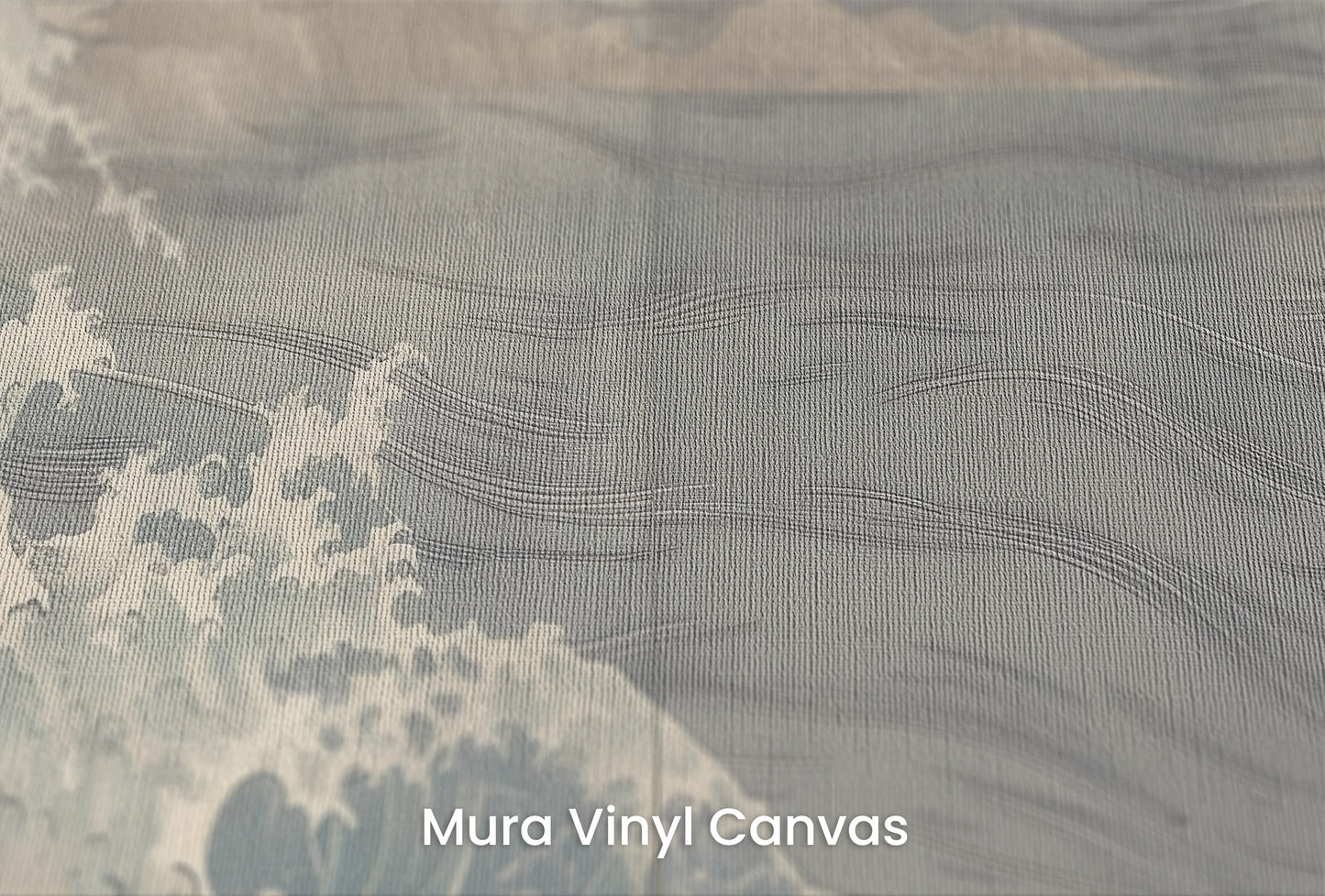 Zbliżenie na artystyczną fototapetę o nazwie Pine Wave Echo na podłożu Mura Vinyl Canvas - faktura naturalnego płótna.