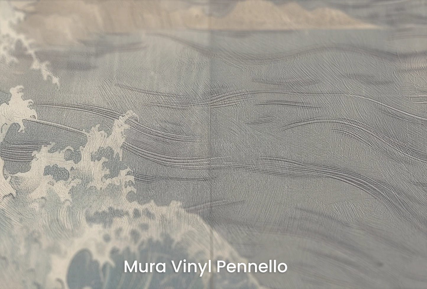 Zbliżenie na artystyczną fototapetę o nazwie Pine Wave Echo na podłożu Mura Vinyl Pennello - faktura pociągnięć pędzla malarskiego.