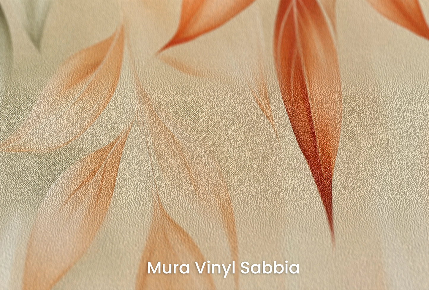 Zbliżenie na artystyczną fototapetę o nazwie Saffron Harmony na podłożu Mura Vinyl Sabbia struktura grubego ziarna piasku.