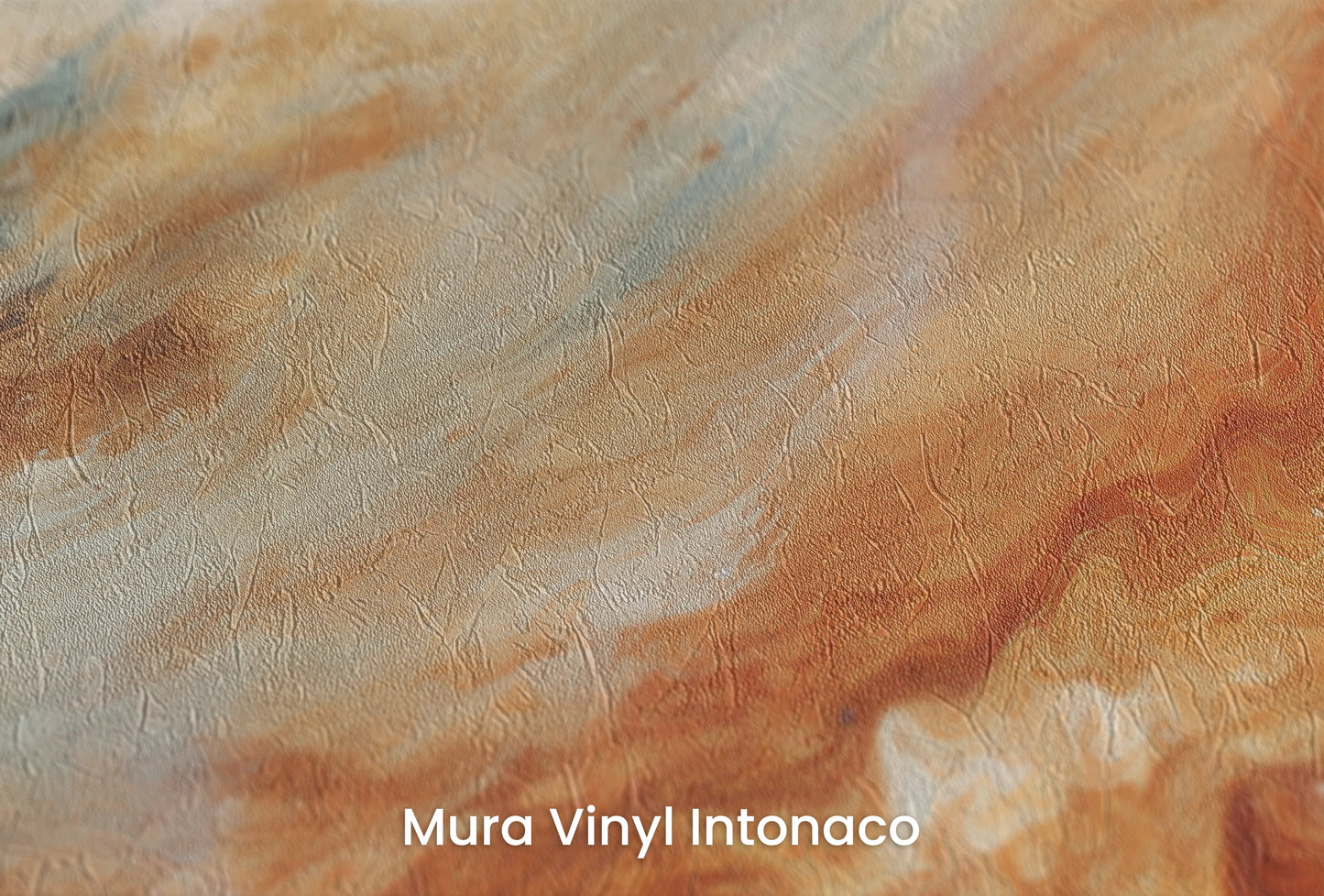 Zbliżenie na artystyczną fototapetę o nazwie Jupiter's Glow na podłożu Mura Vinyl Intonaco - struktura tartego tynku.