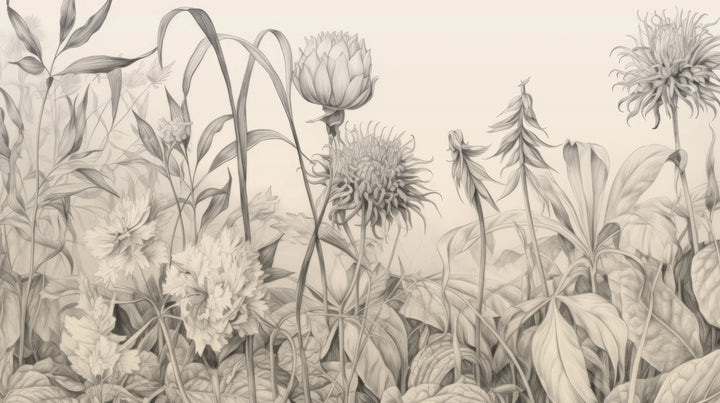 Prezentacja całego wzoru fototapety o nazwie Botanical Elegance