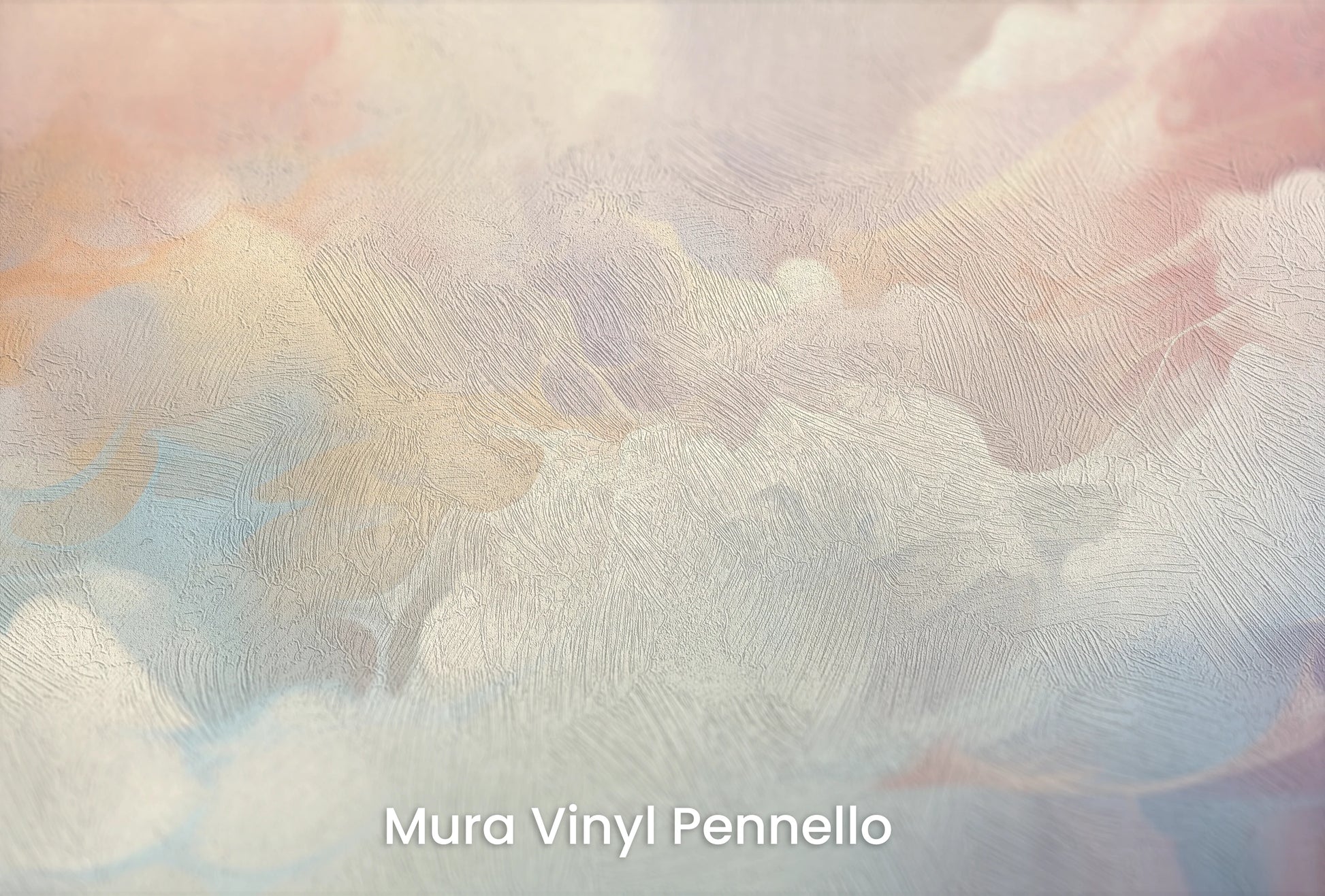 Zbliżenie na artystyczną fototapetę o nazwie Misty Pastels na podłożu Mura Vinyl Pennello - faktura pociągnięć pędzla malarskiego.