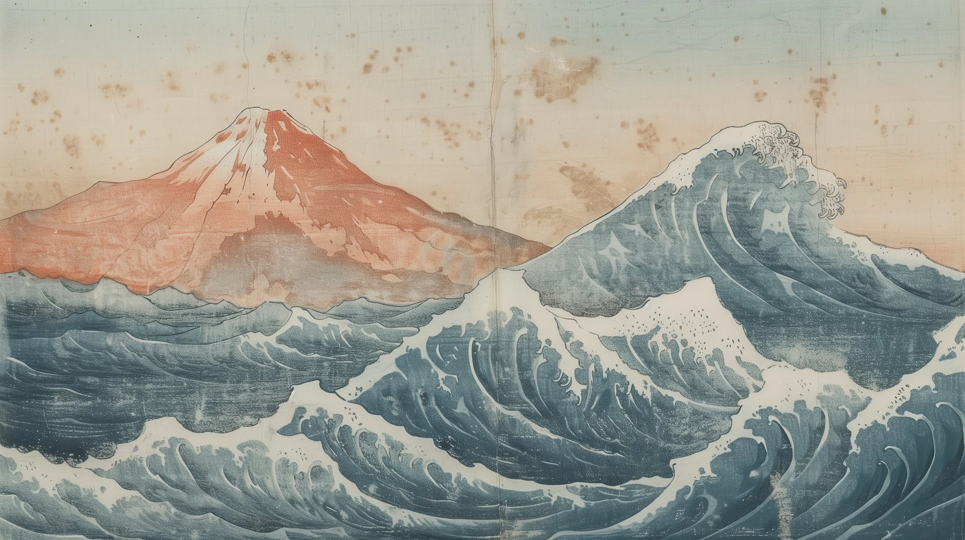 Prezentacja całego wzoru fototapety o nazwie Dawn over Fuji