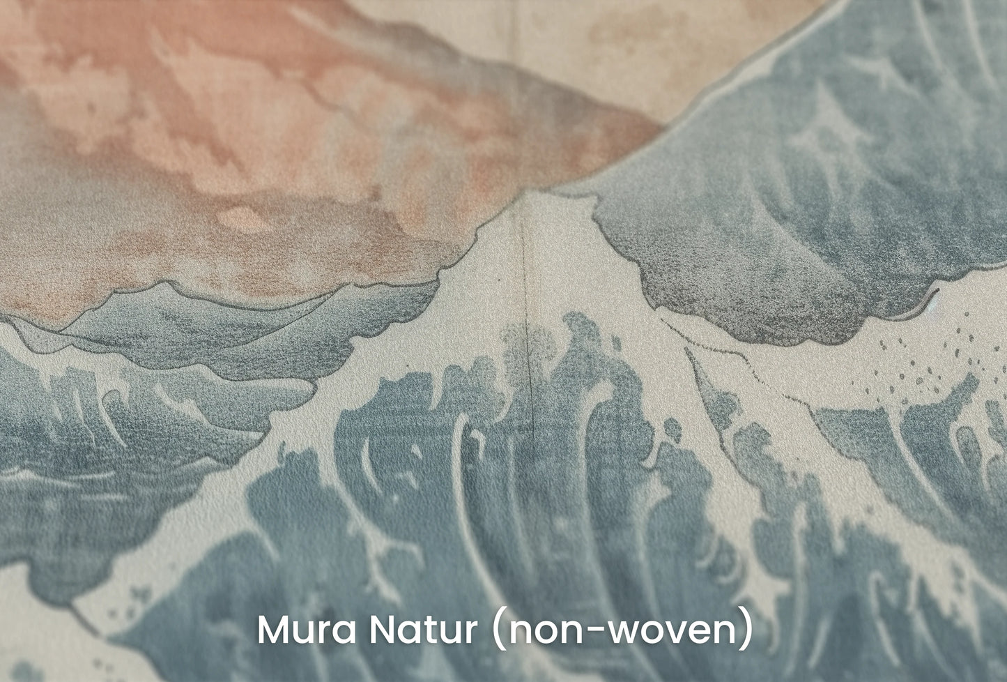 Zbliżenie na artystyczną fototapetę o nazwie Dawn over Fuji na podłożu Mura Natur (non-woven) - naturalne i ekologiczne podłoże.