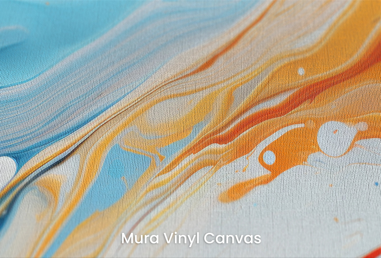 Zbliżenie na artystyczną fototapetę o nazwie Saturn's Serenity na podłożu Mura Vinyl Canvas - faktura naturalnego płótna.