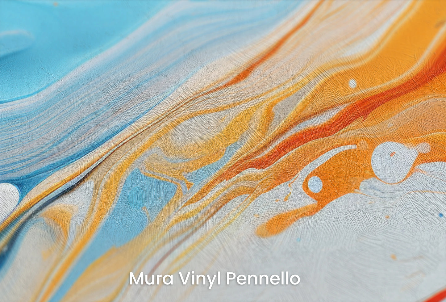 Zbliżenie na artystyczną fototapetę o nazwie Saturn's Serenity na podłożu Mura Vinyl Pennello - faktura pociągnięć pędzla malarskiego.