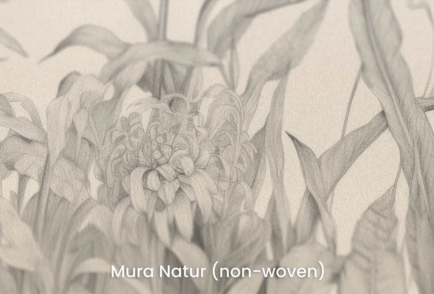 Zbliżenie na artystyczną fototapetę o nazwie Floral Dance na podłożu Mura Natur (non-woven) - naturalne i ekologiczne podłoże.