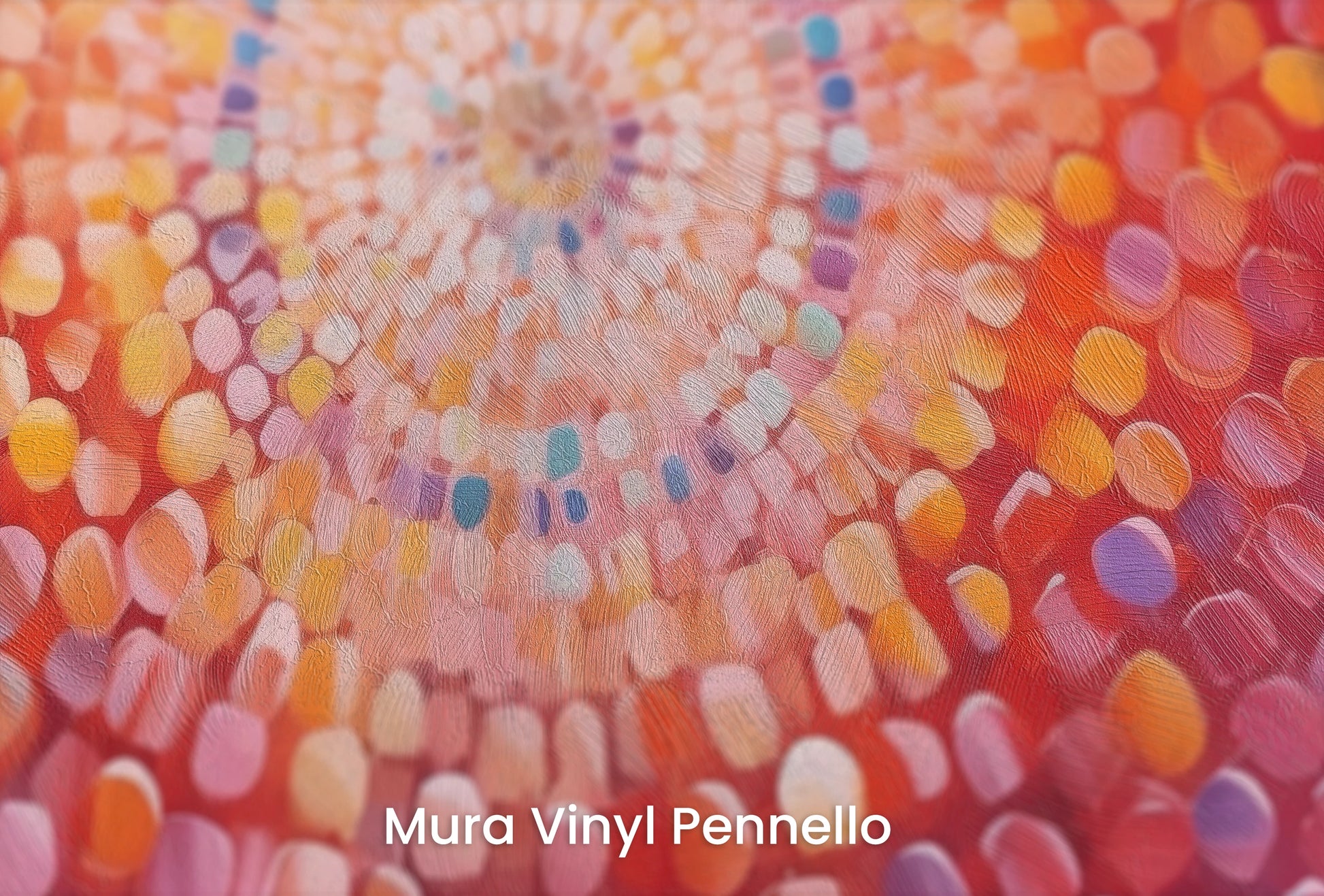 Zbliżenie na artystyczną fototapetę o nazwie Cosmic Burst na podłożu Mura Vinyl Pennello - faktura pociągnięć pędzla malarskiego.