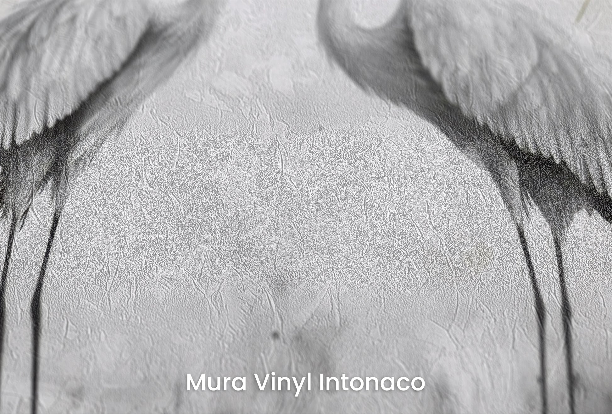 Zbliżenie na artystyczną fototapetę o nazwie Starry Harmony na podłożu Mura Vinyl Intonaco - struktura tartego tynku.