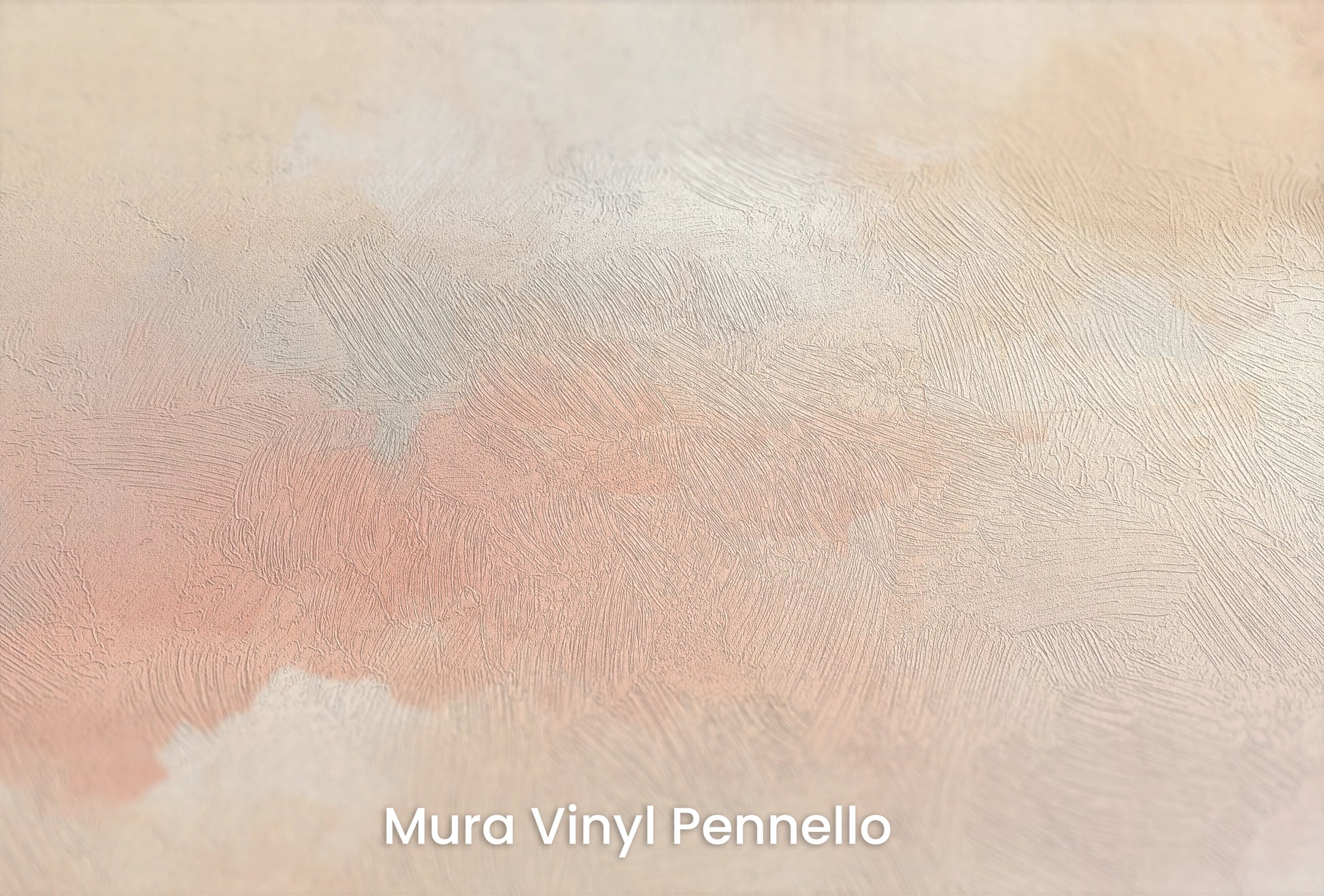 Zbliżenie na artystyczną fototapetę o nazwie Cotton Skies na podłożu Mura Vinyl Pennello - faktura pociągnięć pędzla malarskiego.